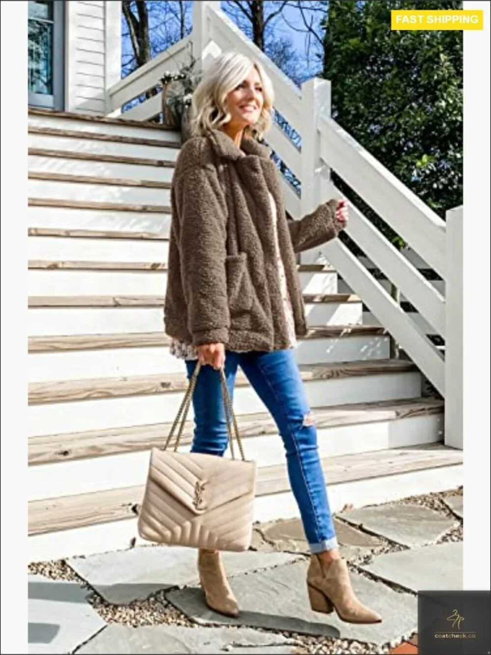 Oversized Sherpa Fleece Jacket Faux Fur Teddy Coat Winter Warm Trendy Y2K Chic